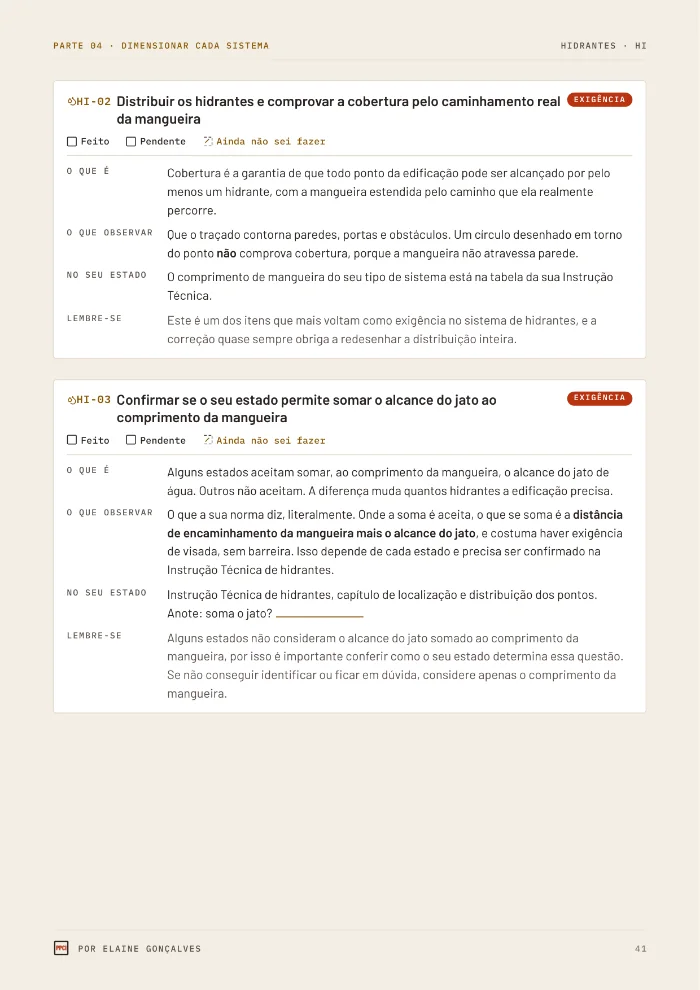 Página de etapas do e-book no tablet
